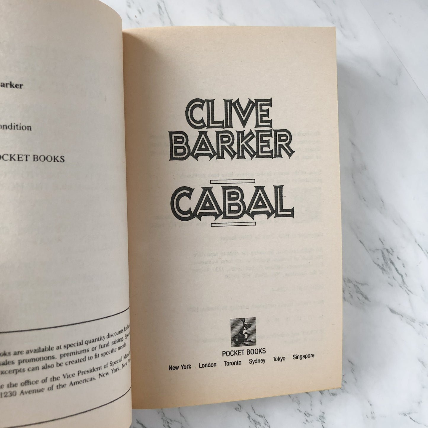 Cabal by Clive Barker [1989 PAPERBACK] - Bookshop Apocalypse