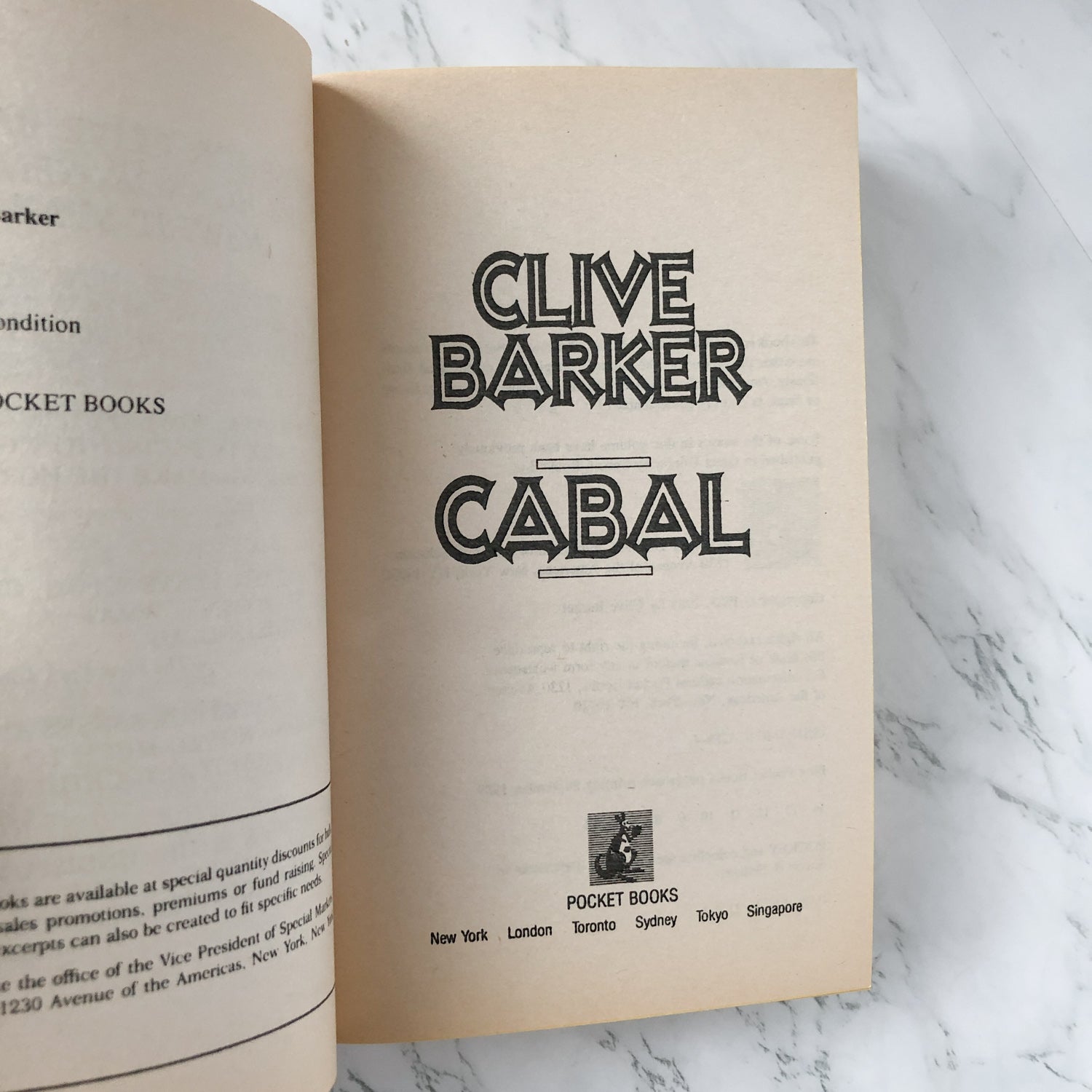 Cabal by Clive Barker [1989 PAPERBACK] - Bookshop Apocalypse