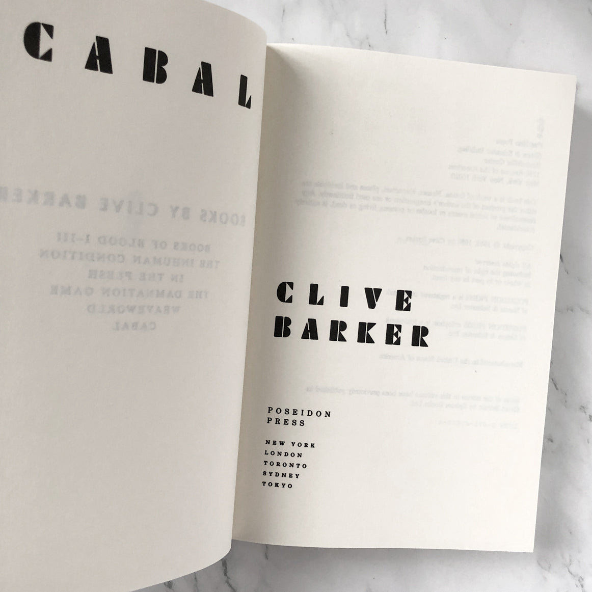 Cabal by Clive Barker [BOOK CLUB EDITION] - Bookshop Apocalypse
