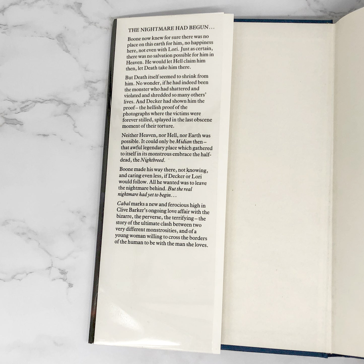 Cabal: The Nightbreed by Clive Barker [U.K. FIRST EDITION] 1989