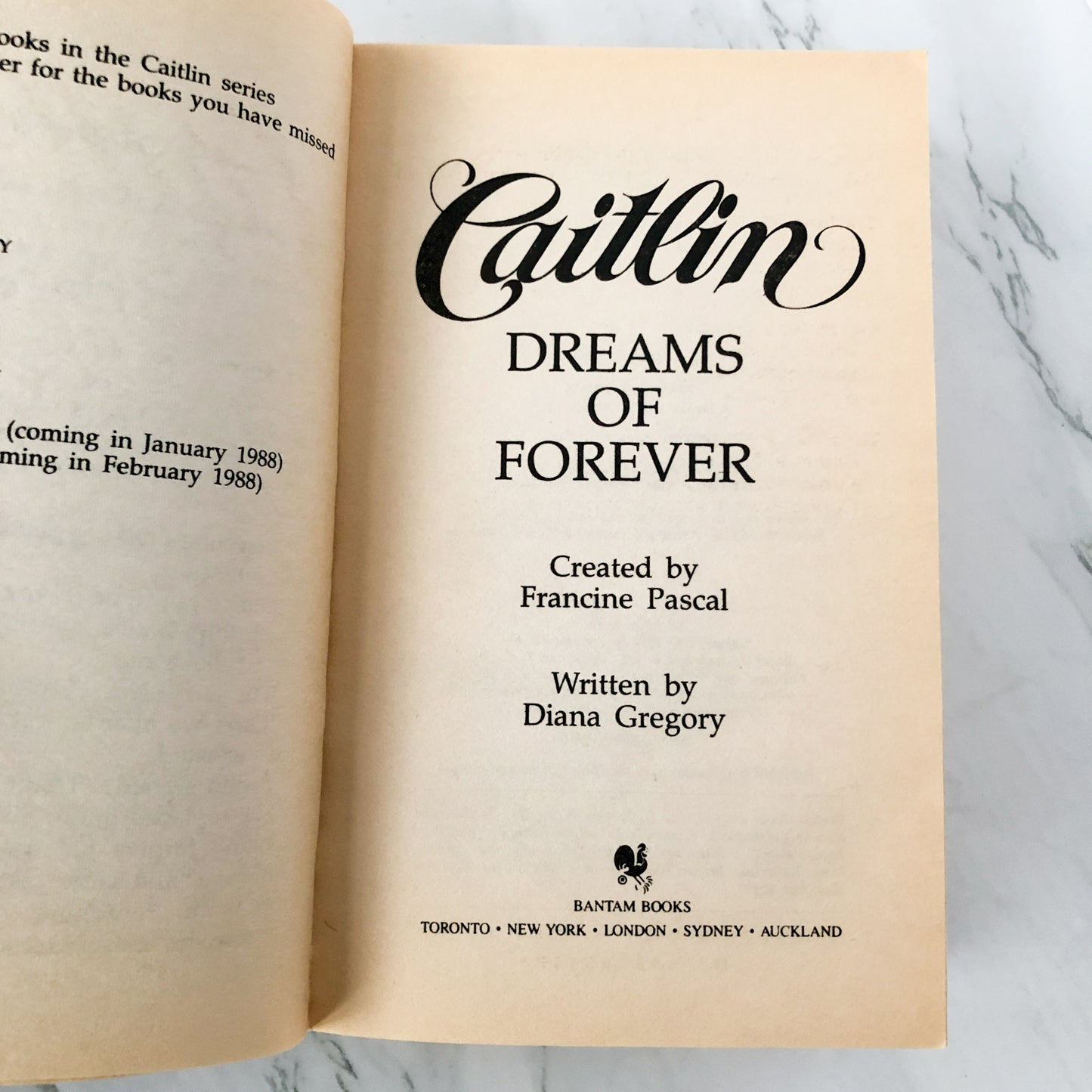 Caitlin: Dreams of Forever by Francine Pascal & Diana Gregory ['87 PAPERBACK]