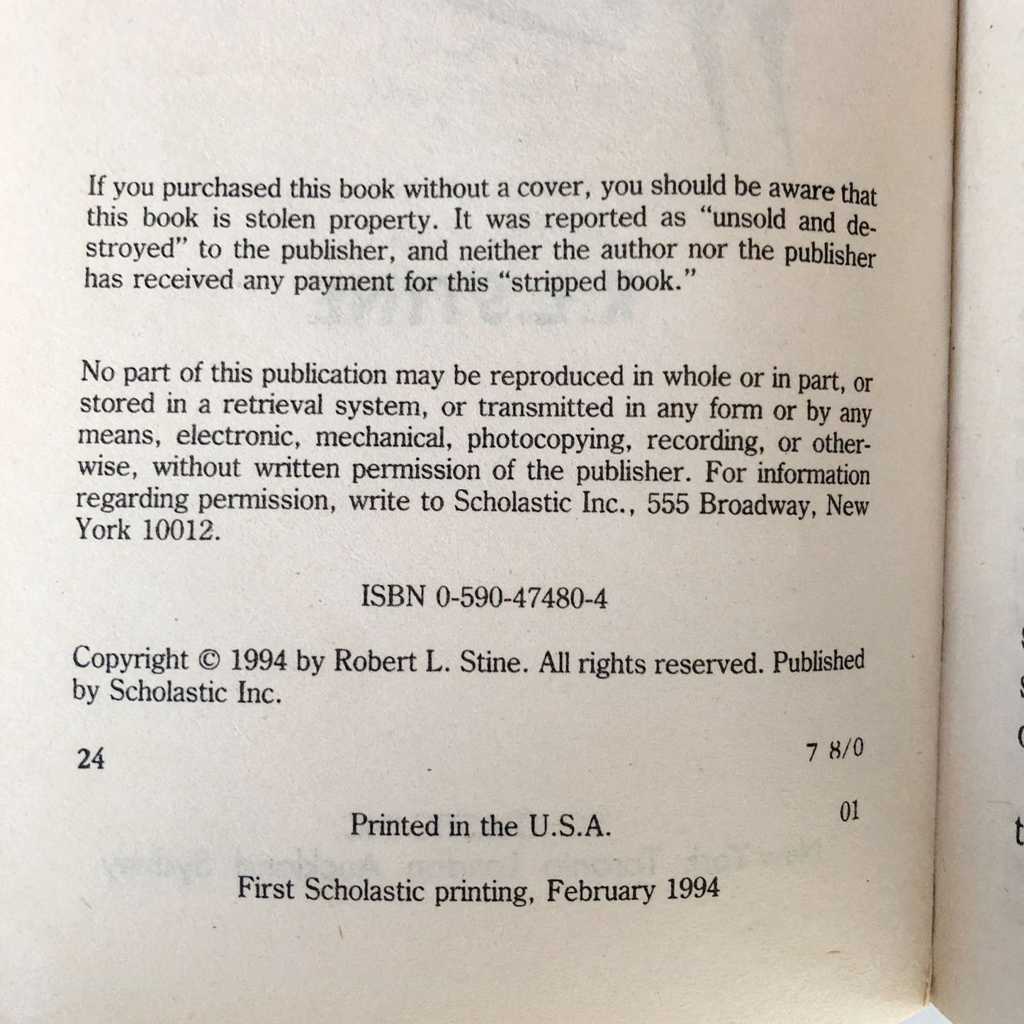 Call Waiting by R.L. Stine [1994 PAPERBACK] Point Horror #60