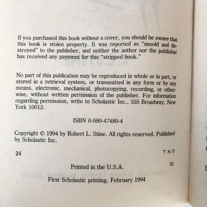 Call Waiting by R.L. Stine [1994 PAPERBACK] Point Horror #60