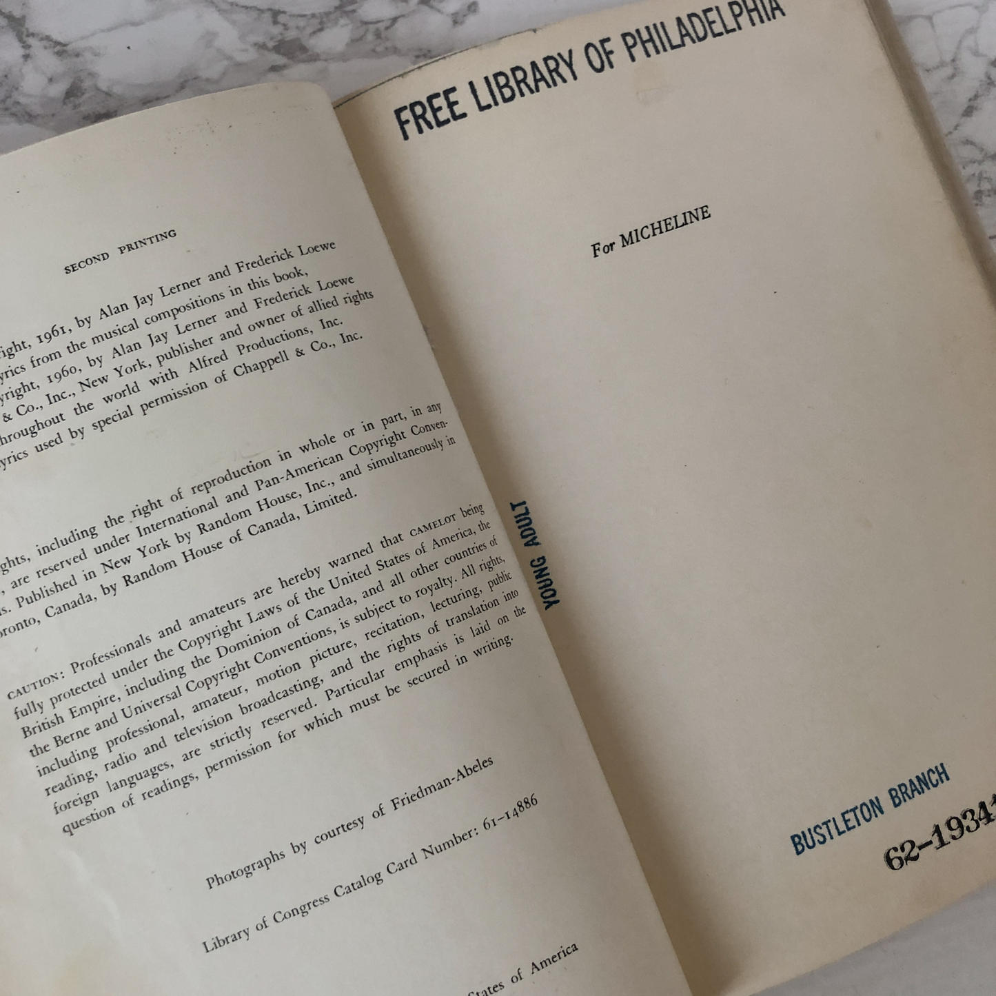 Camelot : A Musical by Alan Jay Lerner & Frederic Loewe [FIRST EDITION] - Bookshop Apocalypse