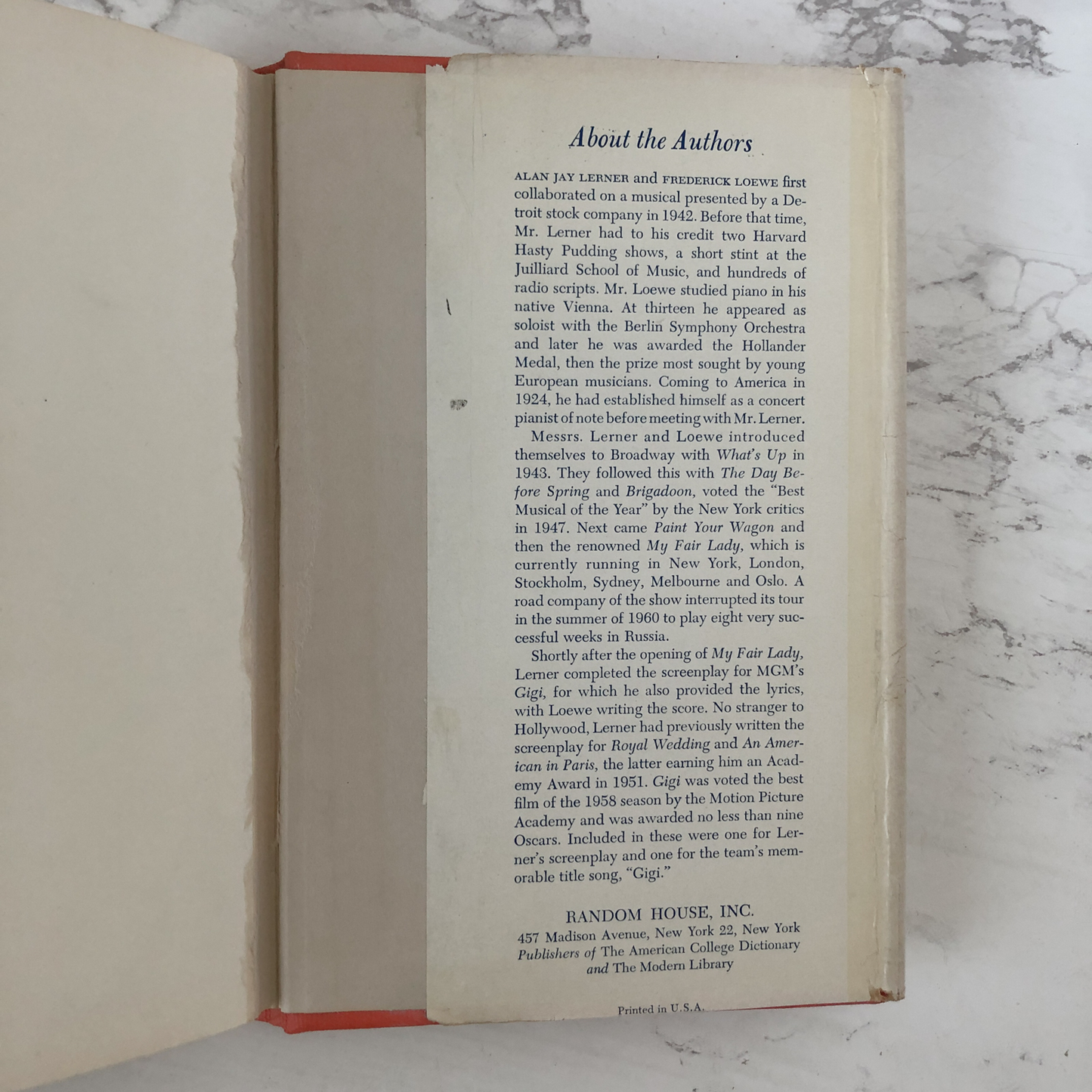 Camelot : A Musical by Alan Jay Lerner & Frederic Loewe [FIRST EDITION] - Bookshop Apocalypse