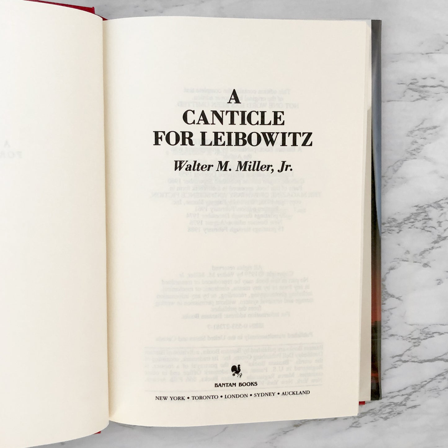 A Canticle for Leibowitz by Walter M. Miller Jr. [1988 HARDCOVER] Bantam Spectra