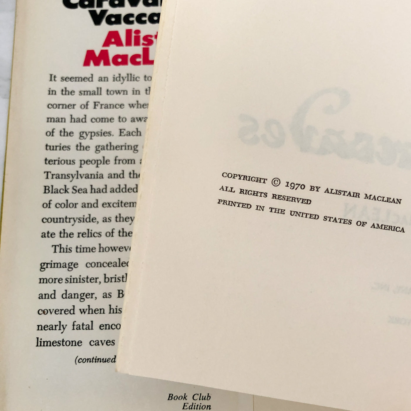 Caravan to Vaccares by Alistair MacLean [FIRST BOOK CLUB EDITION] 1970