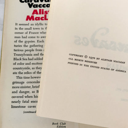 Caravan to Vaccares by Alistair MacLean [FIRST BOOK CLUB EDITION] 1970
