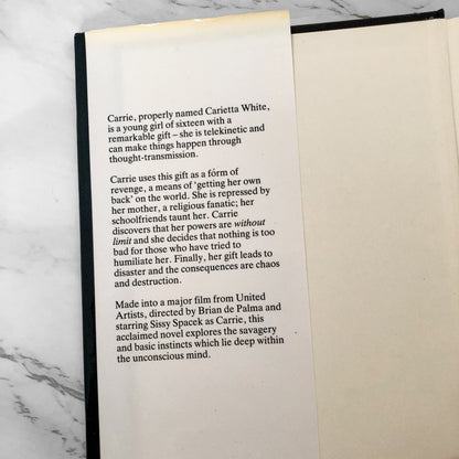 Carrie by Stephen King [RARE U.K. HARDCOVER / 6TH PRINTING / 1992]