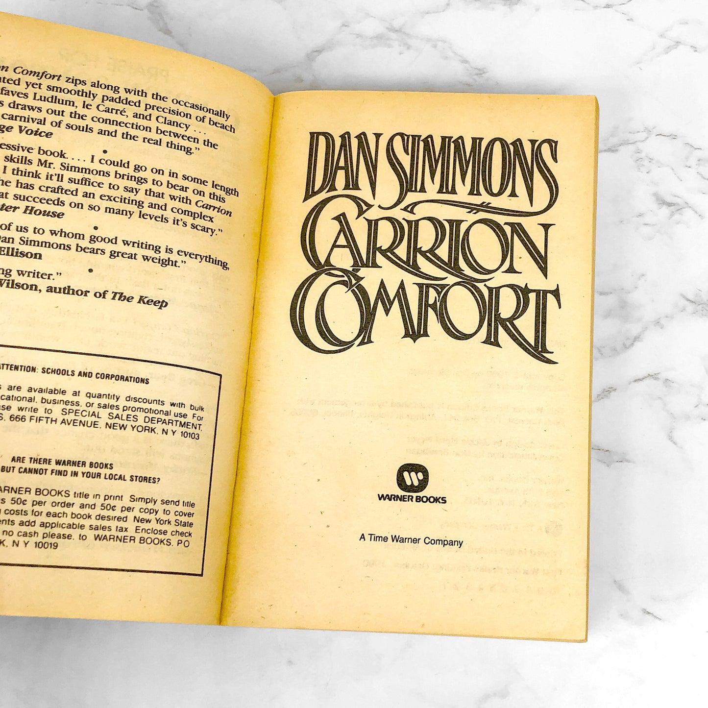 Carrion Comfort by Dan Simmons [FIRST PAPERBACK PRINTING] 1990
