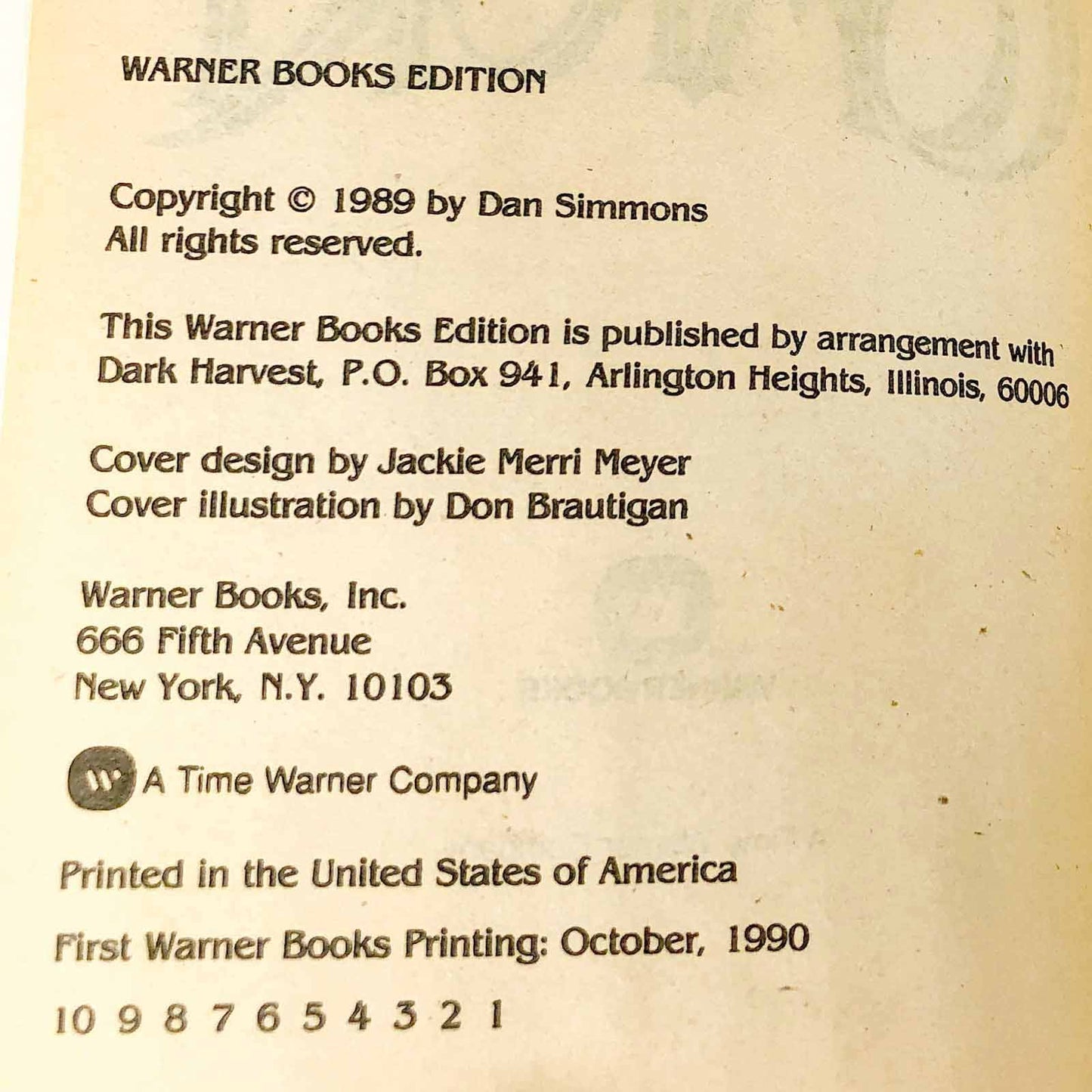 Carrion Comfort by Dan Simmons [FIRST PAPERBACK PRINTING] 1990