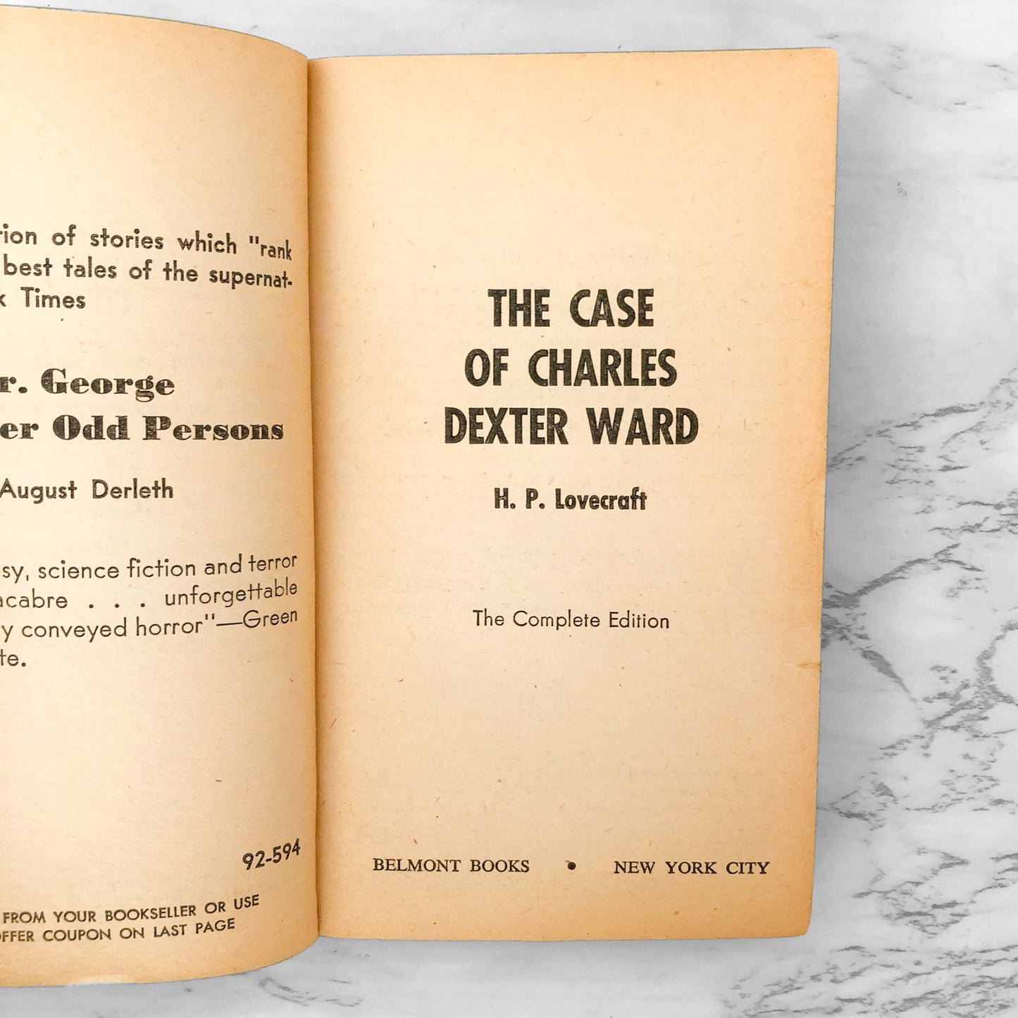 The Case of Charles Dexter Ward by H.P. Lovecraft [FIRST PAPERBACK PRINTING] 1965