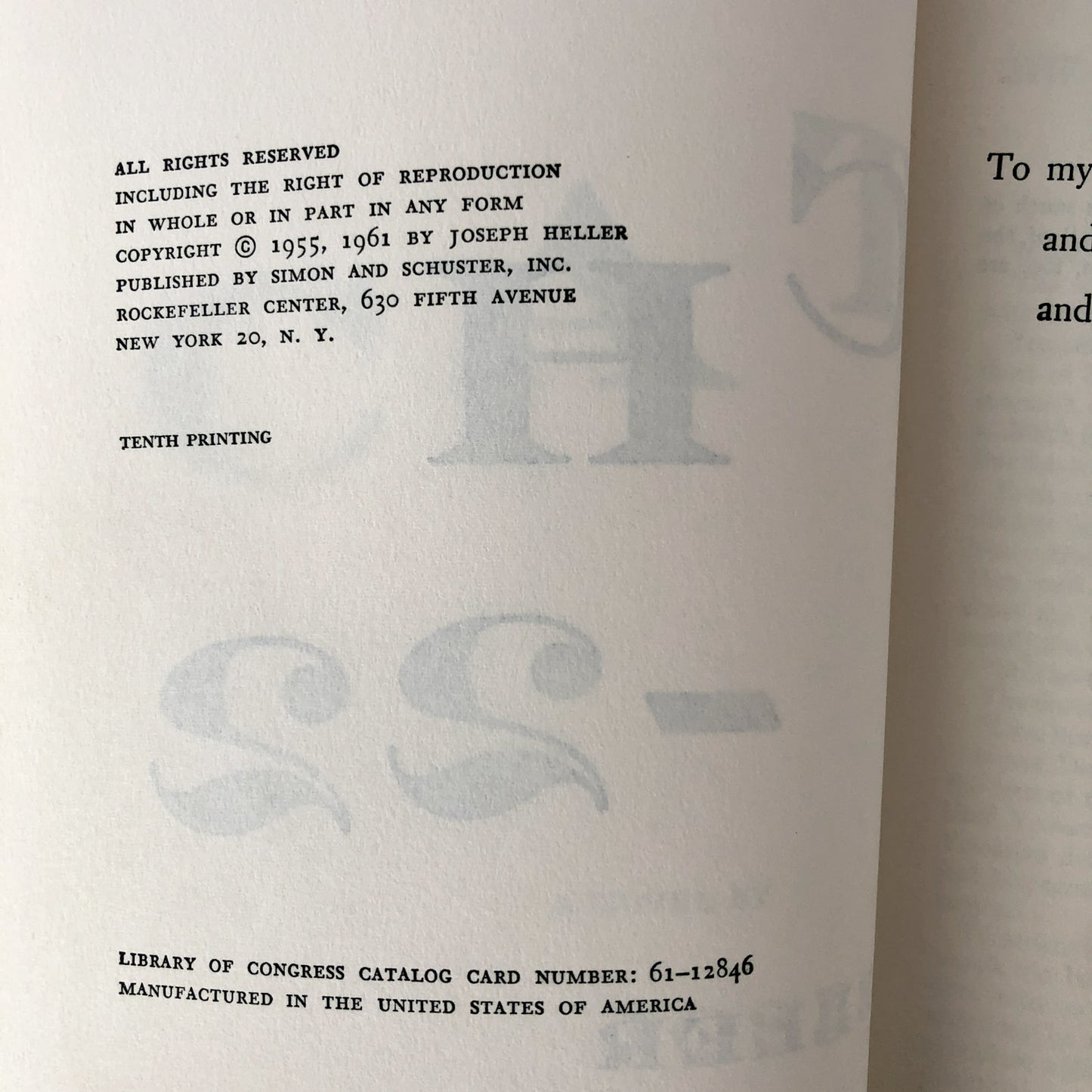 Catch-22 by Joseph Heller [FIRST EDITION / TENTH PRINTING] 1961