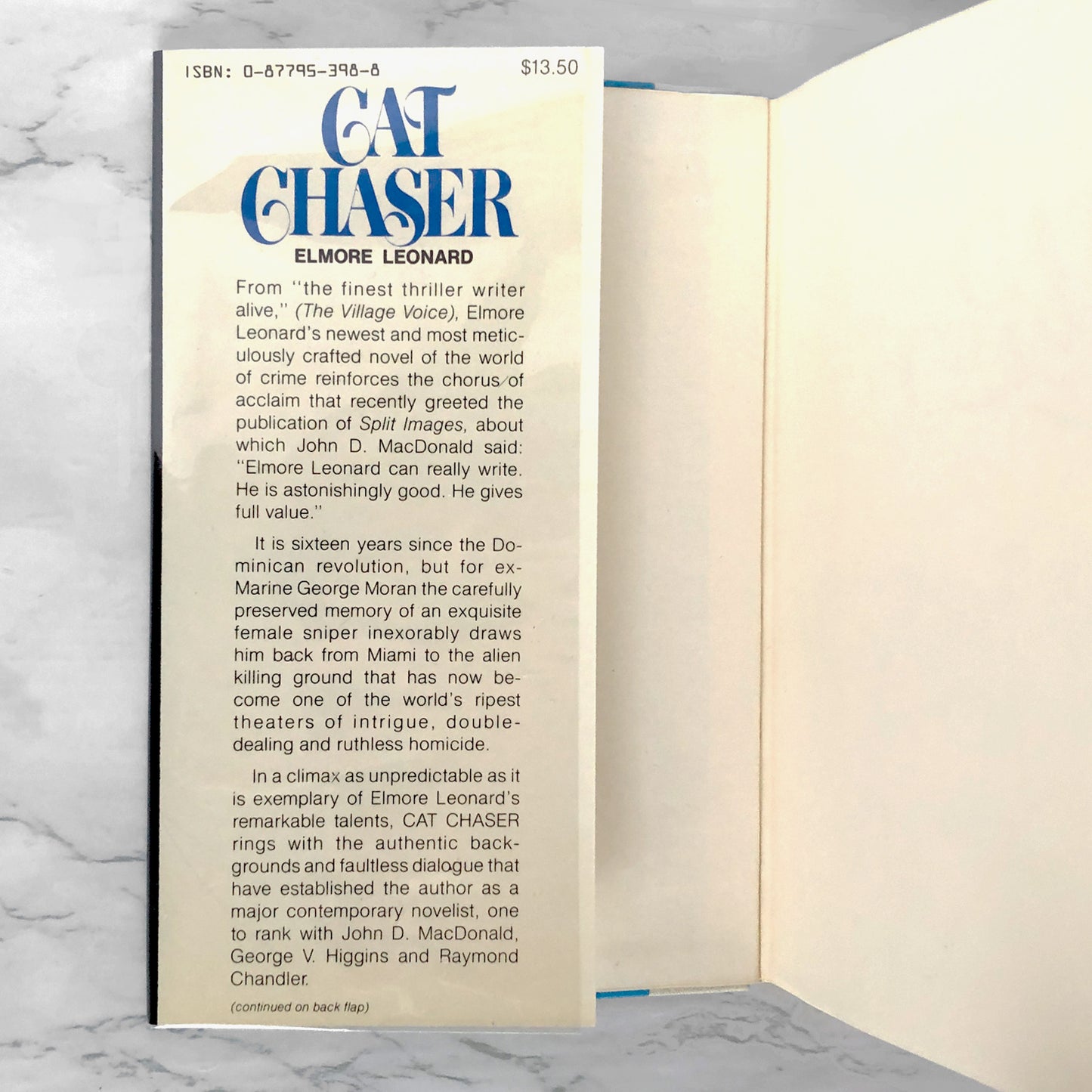 Cat Chaser by Elmore Leonard SIGNED! [FIRST EDITION • FIRST PRINTING] 1982