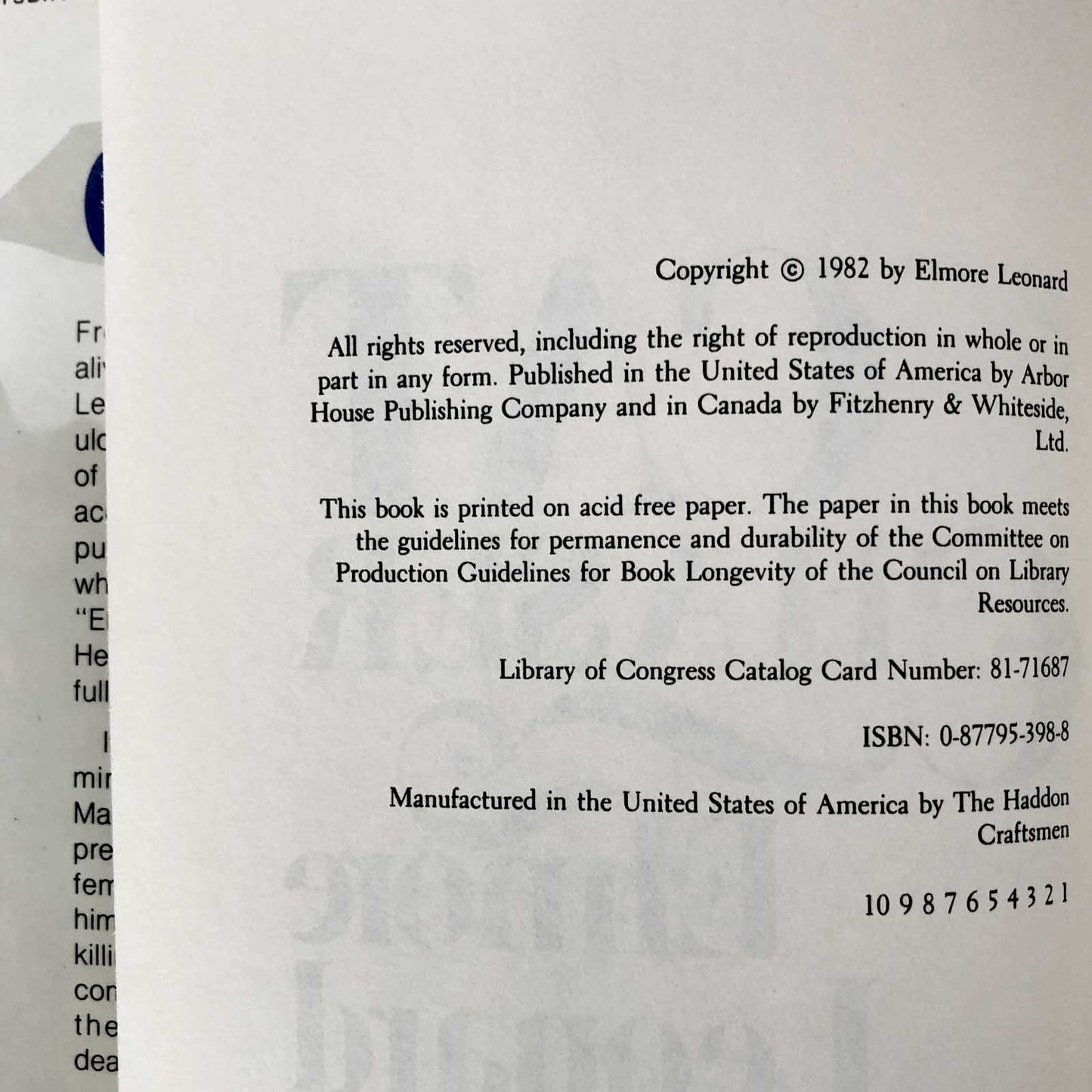 Cat Chaser by Elmore Leonard SIGNED! [FIRST EDITION • FIRST PRINTING] 1982