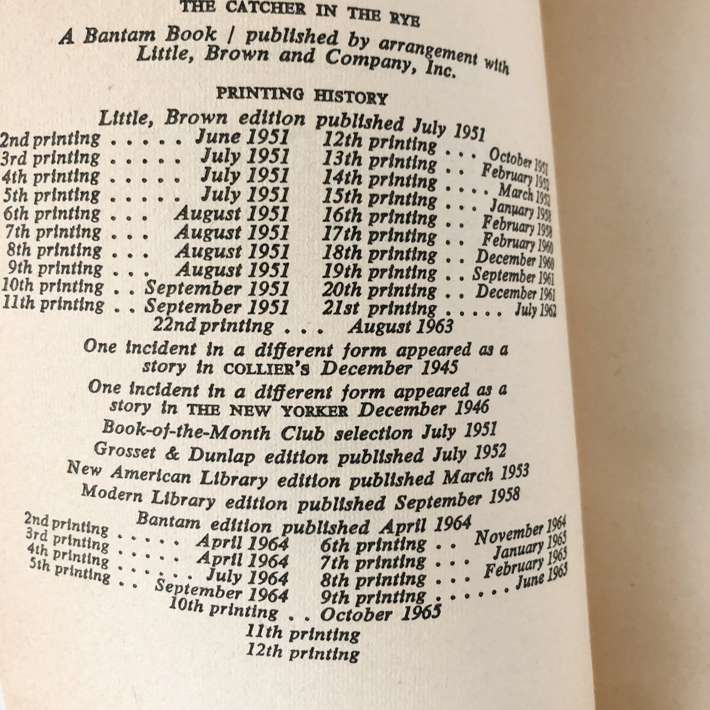 Catcher in the Rye by J.D. Salinger [1965 PAPERBACK] - Bookshop Apocalypse