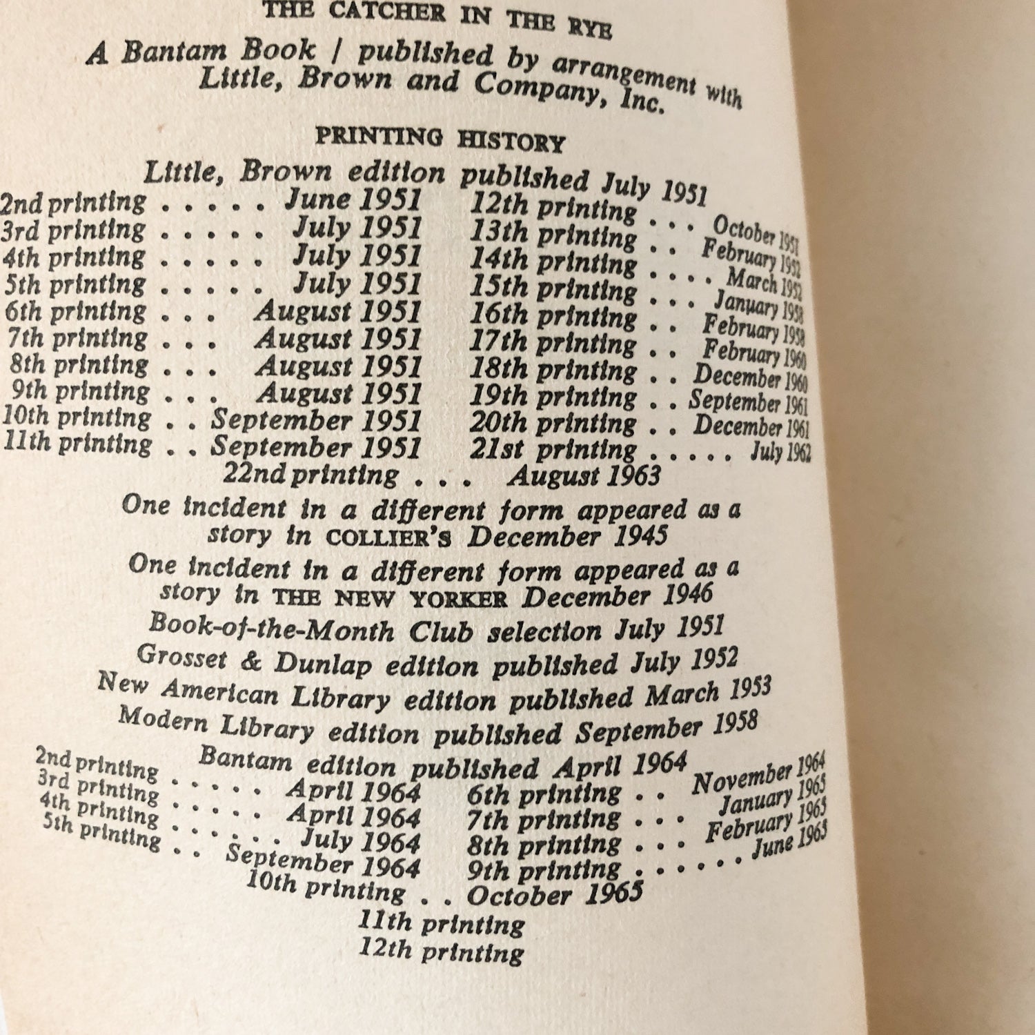 Catcher in the Rye by J.D. Salinger [1965 PAPERBACK] - Bookshop Apocalypse