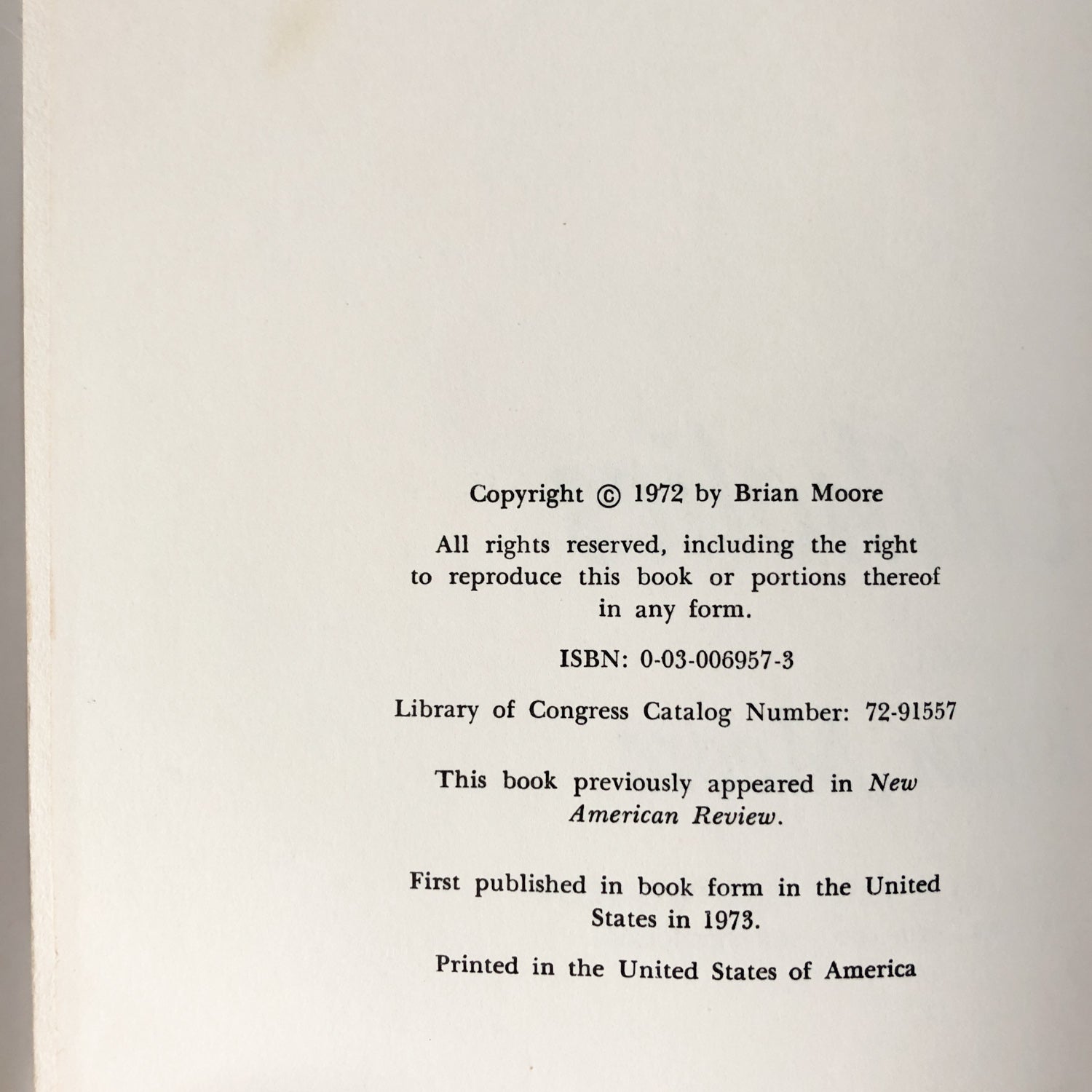 Catholics by Brian Moore [FIRST EDITION / 1973] - Bookshop Apocalypse