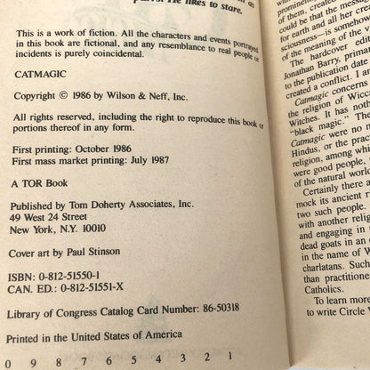 Cat Magic by Whitley Strieber [FIRST PAPERBACK PRINTING] 1987