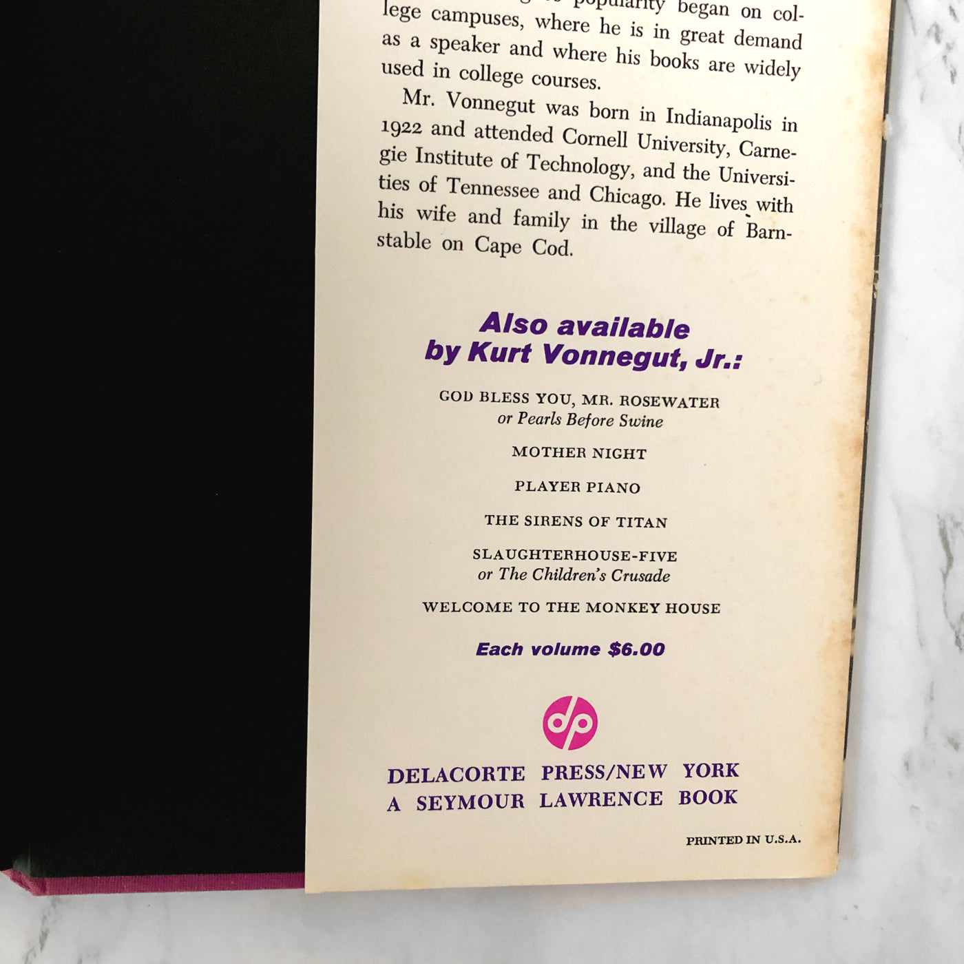 Cat's Cradle by Kurt Vonnegut [DELACORTE BOOK CLUB EDITION / 1976]