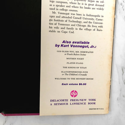 Cat's Cradle by Kurt Vonnegut [DELACORTE BOOK CLUB EDITION / 1976]