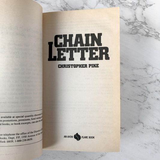Chain Letter by Christopher Pike [FIRST EDITION PAPERBACK / 1986]