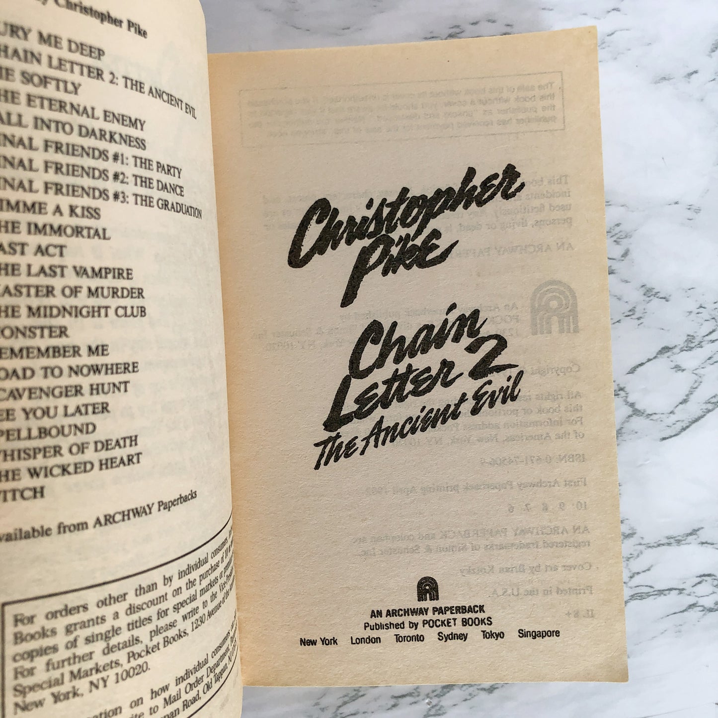 Chain Letter 2: The Ancient Evil by Christopher Pike [1992 PAPERBACK]