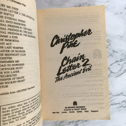Chain Letter 2: The Ancient Evil by Christopher Pike [1992 PAPERBACK]