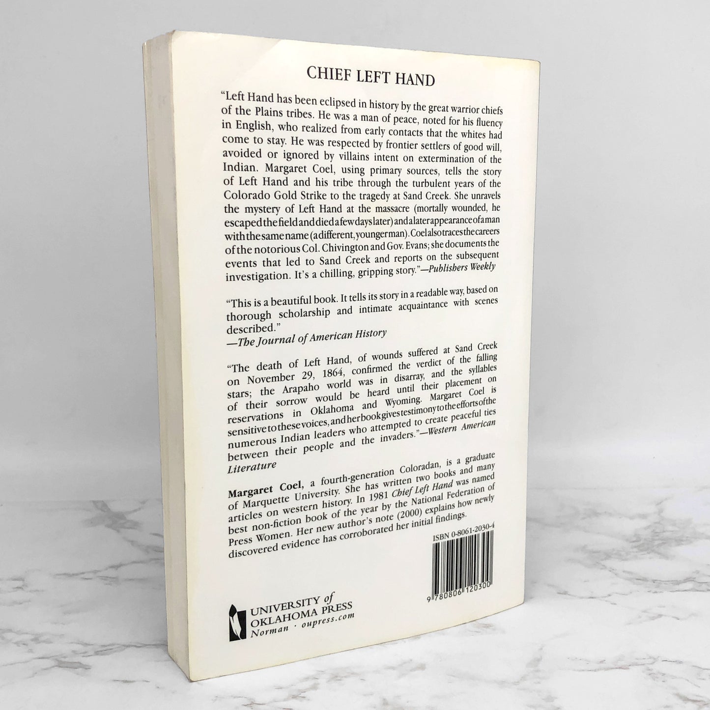 Chief Left Hand: Southern Arapaho by Margaret Coel [FIRST PAPERBACK EDITION]
