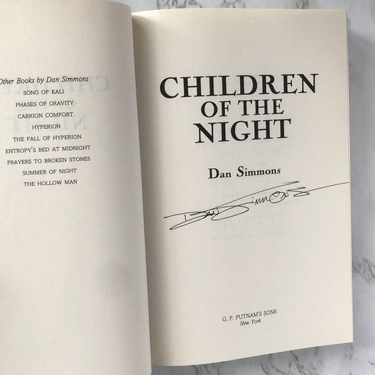 Children of the Night by Dan Simmons [SIGNED FIRST EDITION / FIRST PRINTING] - Bookshop Apocalypse