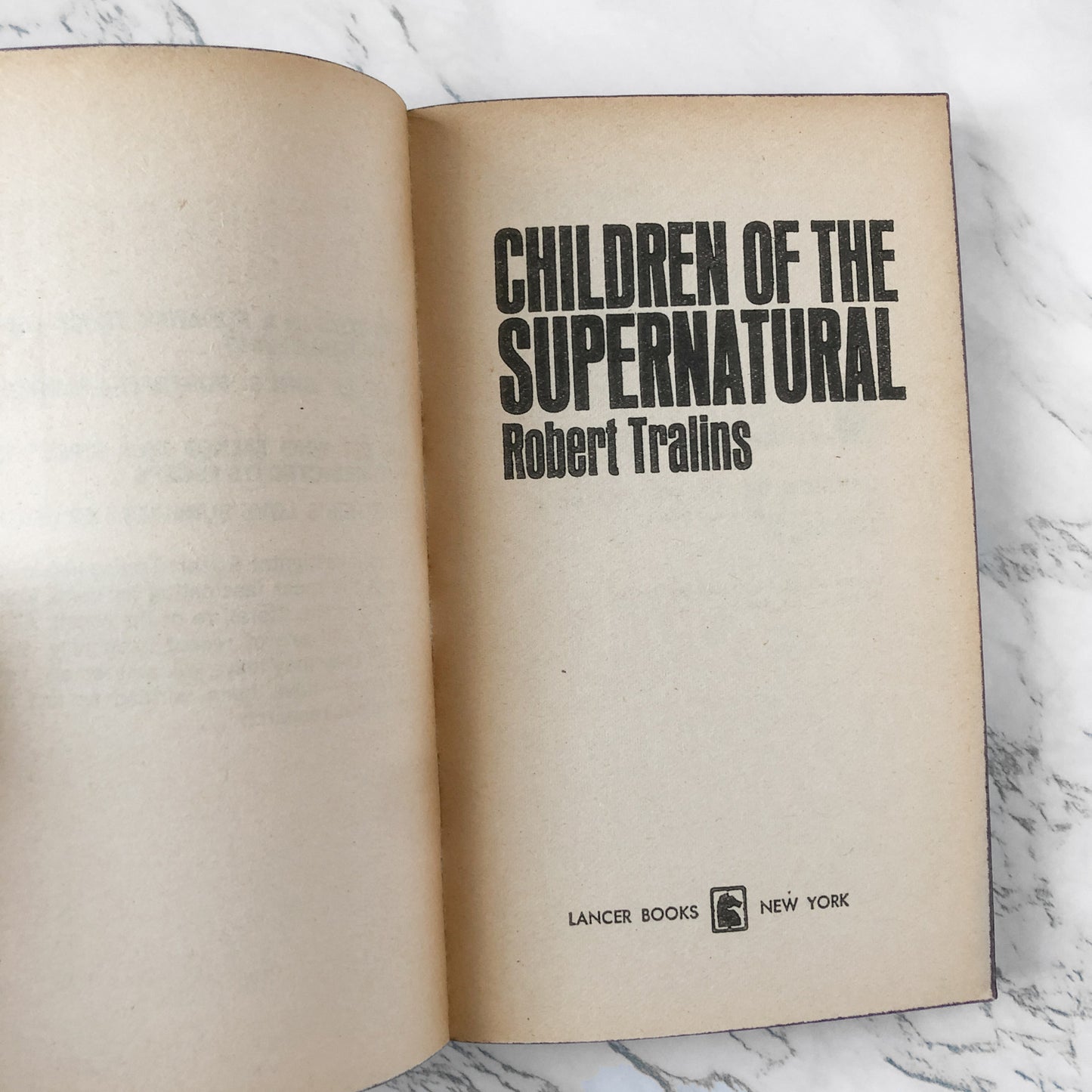 Children of the Supernatural by Robert Tralins [1969 PAPERBACK] - Bookshop Apocalypse