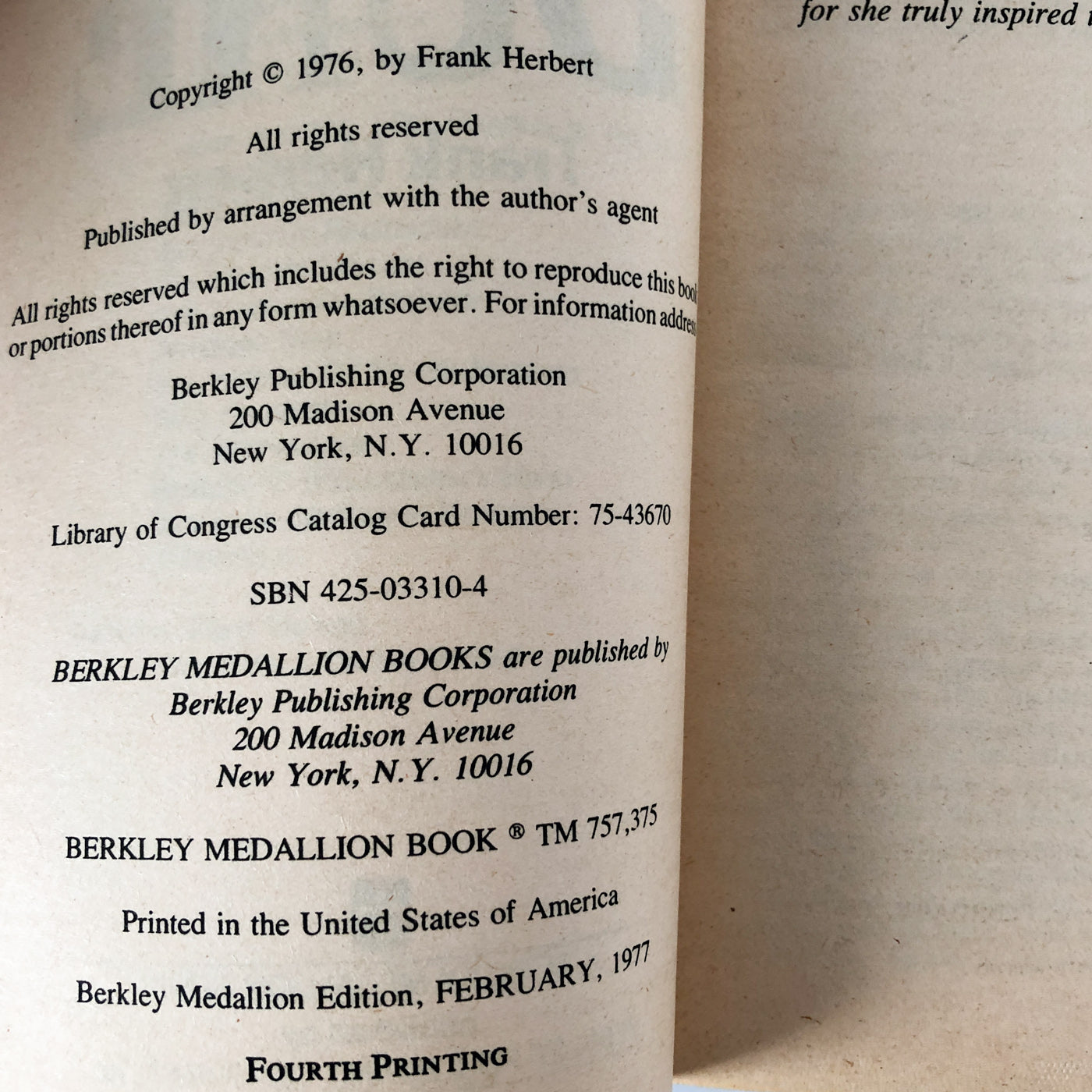 Children of Dune by Frank Herbert [FIRST PAPERBACK EDITION / 1977]