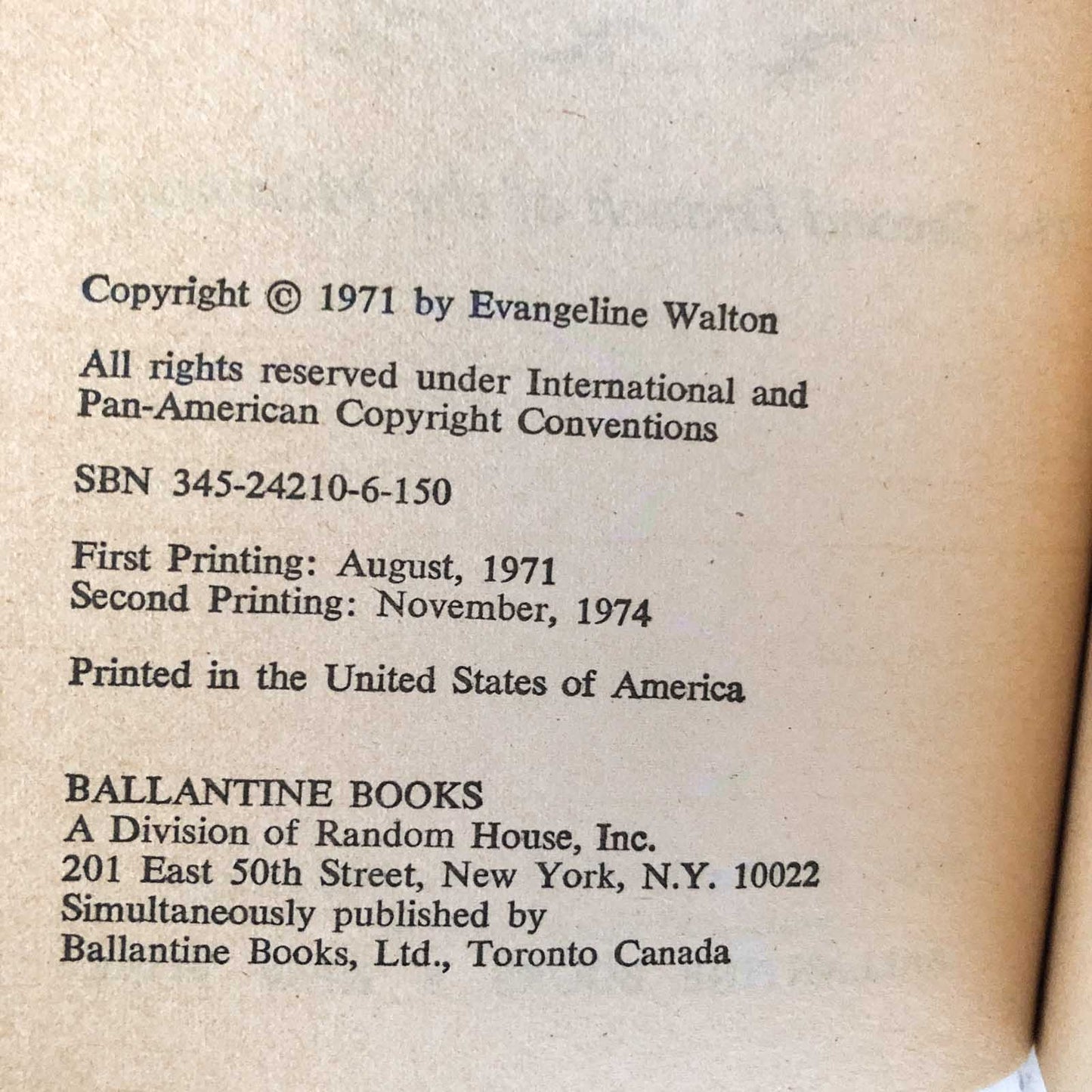 The Children of Llyr by Evangeline Walton [FIRST EDITION / SECOND PRINTING] 1974