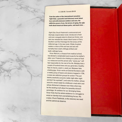 Choke by Chuck Palahniuk SIGNED! [FIRST EDITION] 2001 • Doubleday