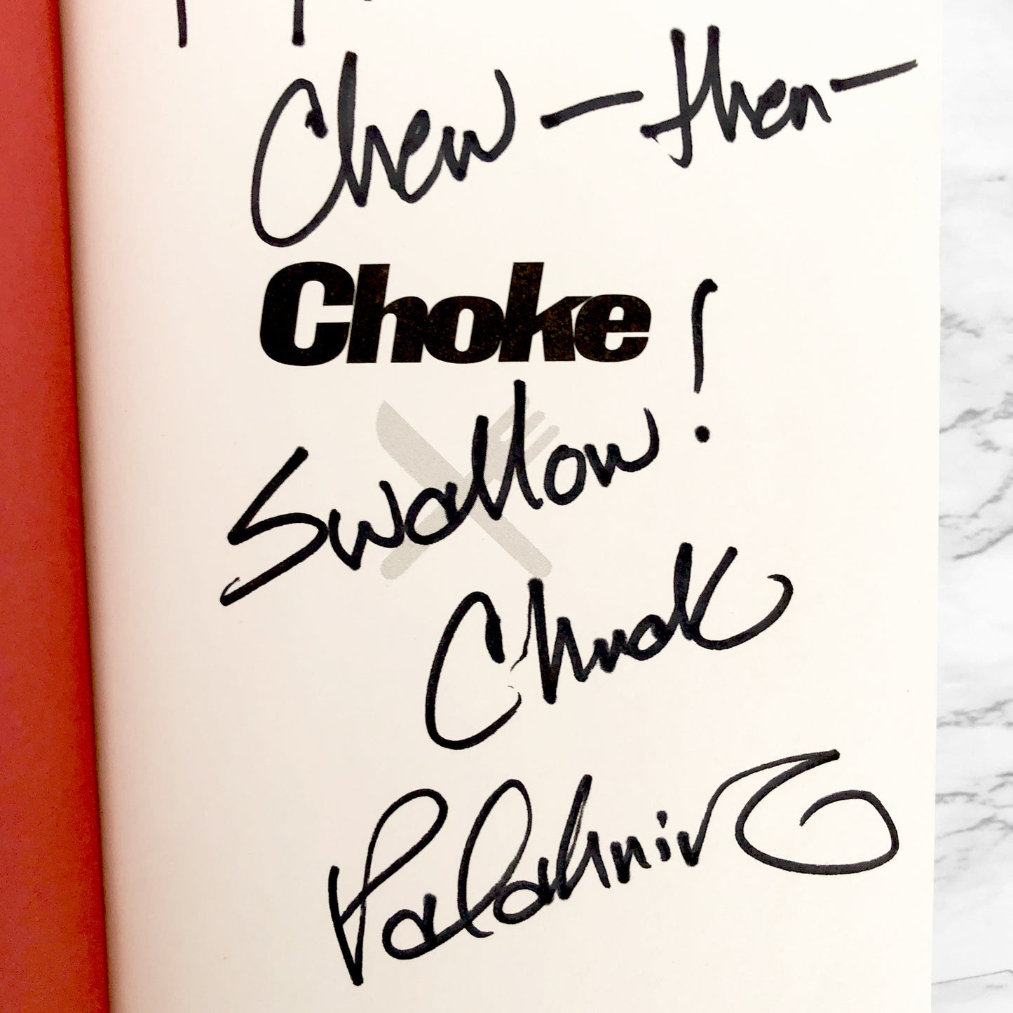 Choke by Chuck Palahniuk SIGNED! [FIRST EDITION / FIRST PRINTING] 2001