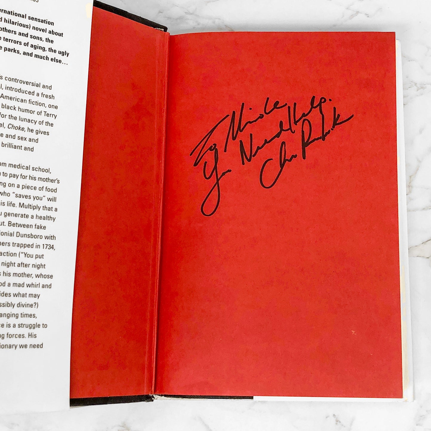 Choke by Chuck Palahniuk SIGNED! [FIRST EDITION] 2001 • Doubleday