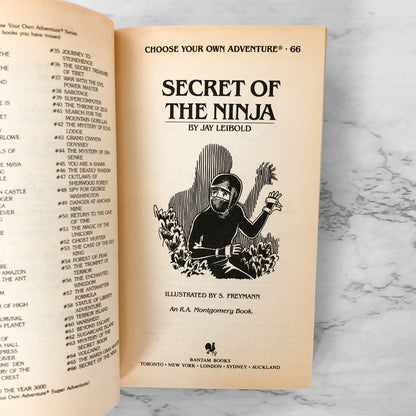 Secret of the Ninja by Jay Leibold [1987 PAPERBACK] Choose Your Own Adventure #66