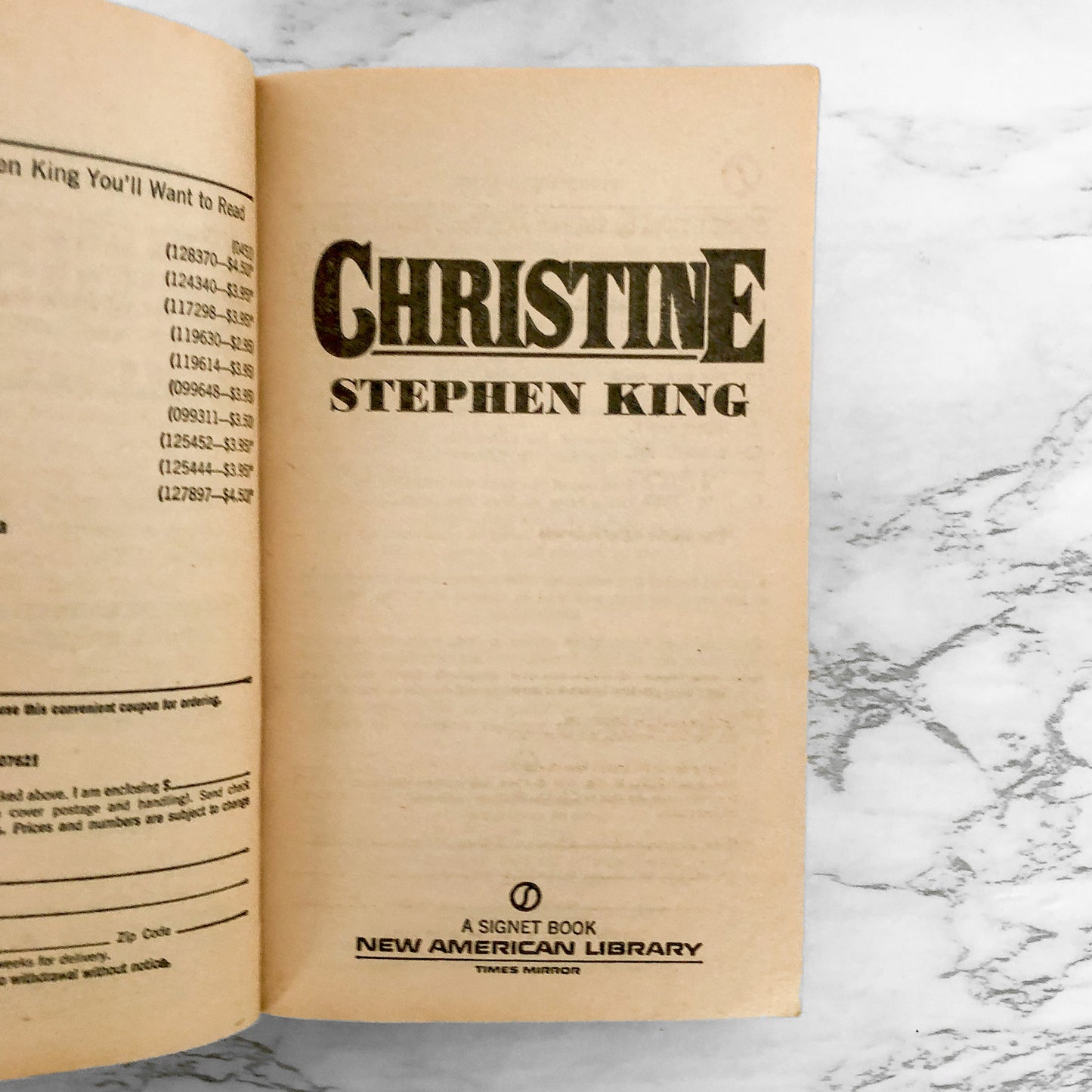 Christine by Stephen King [MOVIE TIE-IN PAPERBACK / 1983]
