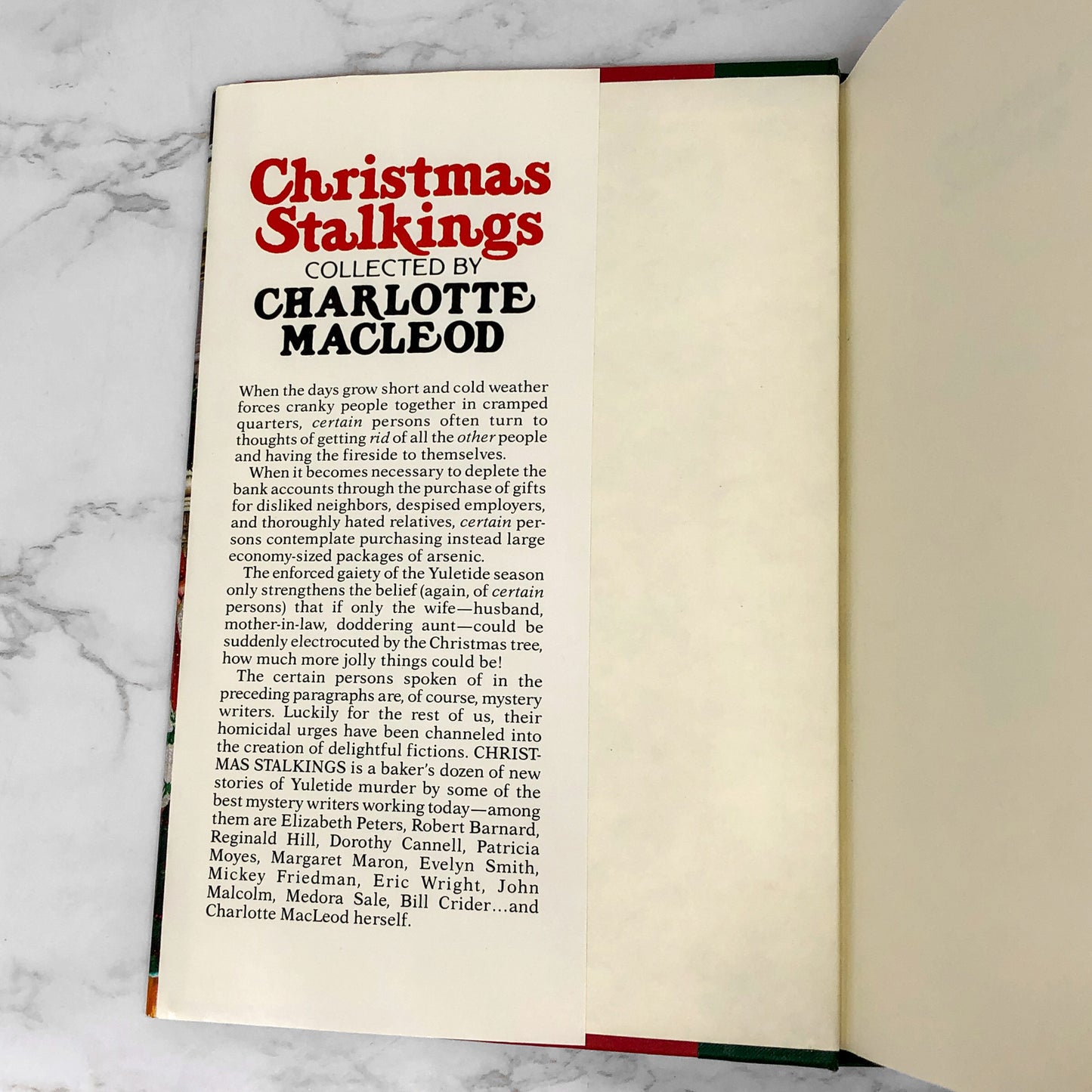Christmas Stalkings: Tales of Yuletide Murder collected by Charlotte MacLeod [1991 HARDCOVER]