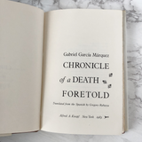 Chronicle of a Death Foretold by Gabriel Garcia Marquez [FIRST EDITION] - Bookshop Apocalypse