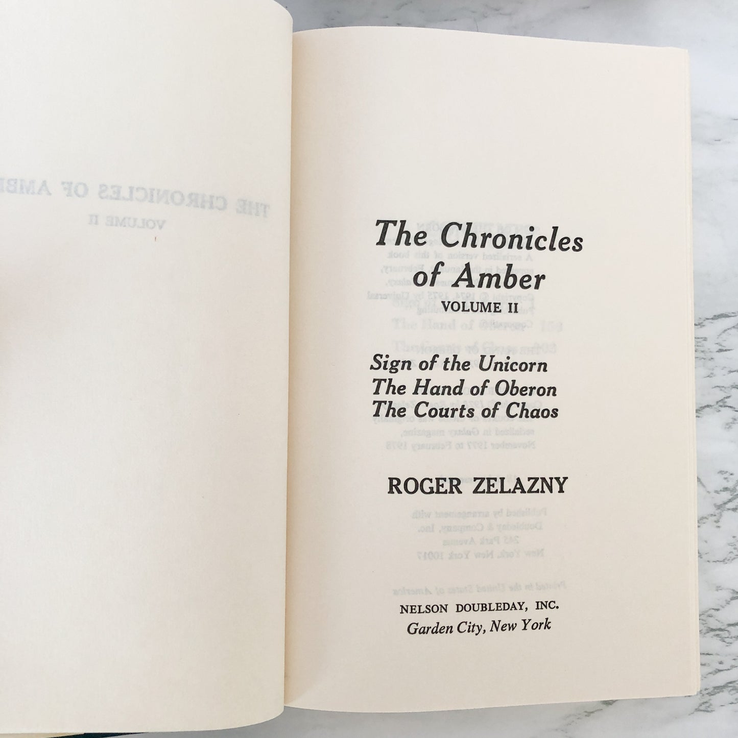The Chronicles of Amber Omnibus: Volume II by Roger Zelazny [FIRST EDITION] 1978