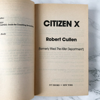 Citizen X: The Killer Department by Robert Cullen [1994 PAPERBACK] - Bookshop Apocalypse