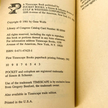 The Claw of the Conciliator by Gene Wolfe [FIRST PAPERBACK EDITION] 1982