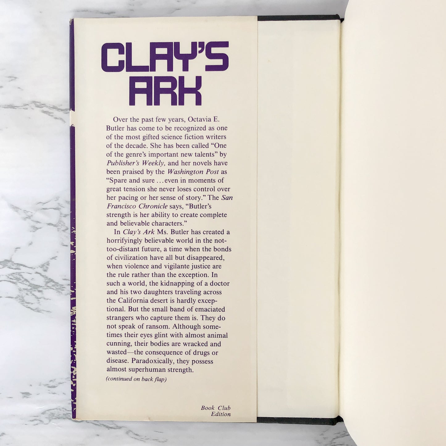 Clay's Ark by Octavia E. Butler [FIRST BOOK CLUB EDITION] 1984