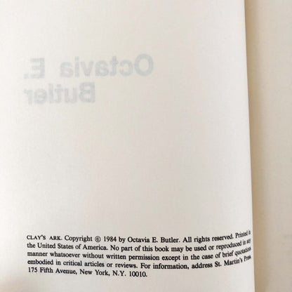 Clay's Ark by Octavia E. Butler [FIRST BOOK CLUB EDITION] 1984