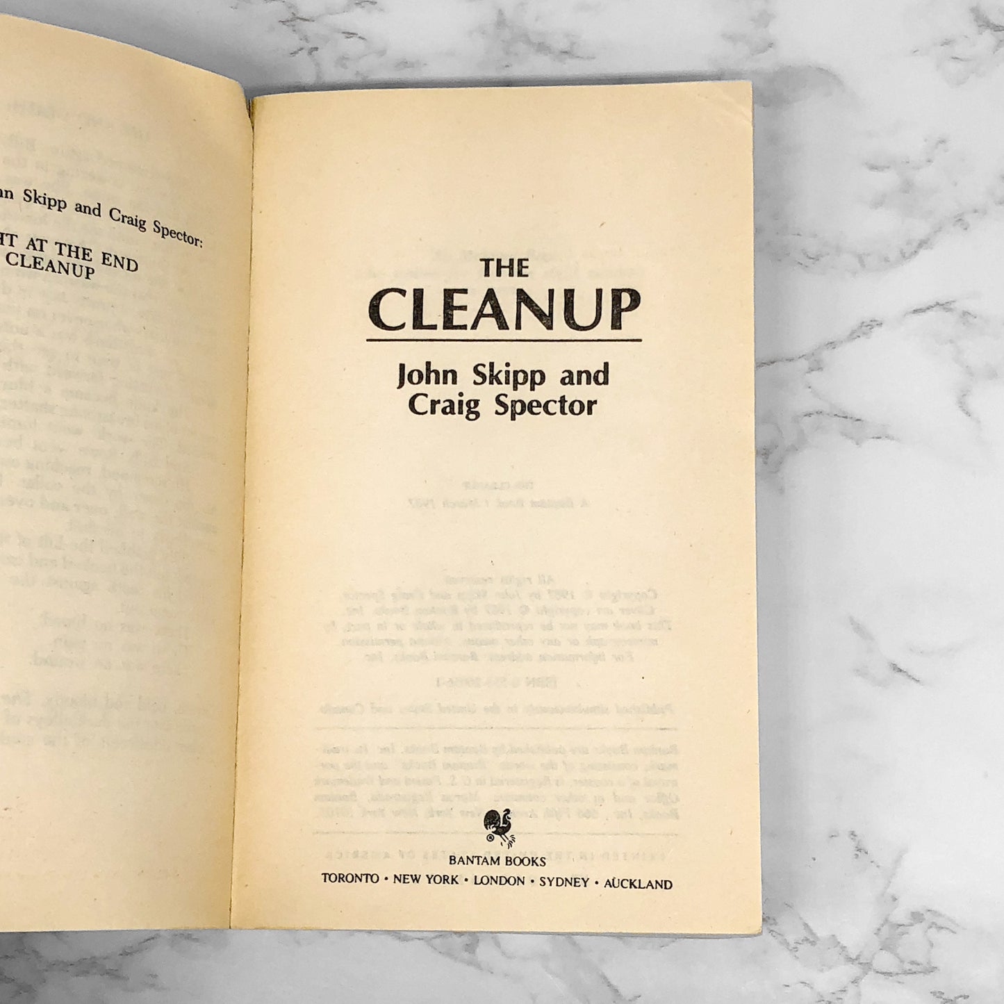The Cleanup by John Skipp & Craig Spector [FIRST PRINTING] 1987