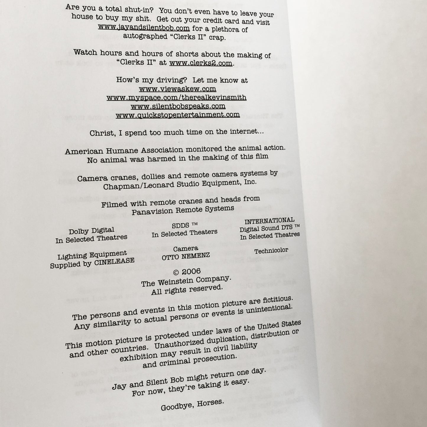 Clerks II: The Screenplay by Kevin Smith SIGNED! [FIRST EDITION] 2006