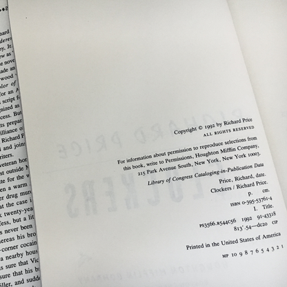 Clockers by Richard Price [FIRST EDITION / FIRST PRINTING]