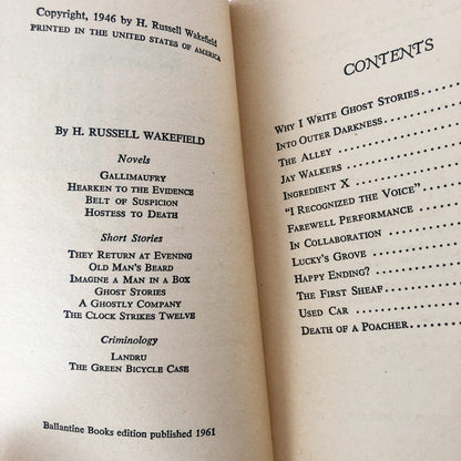 The Clock Strikes Twelve & Other Stories by H. Russell Wakefield [1961 PAPERBACK]