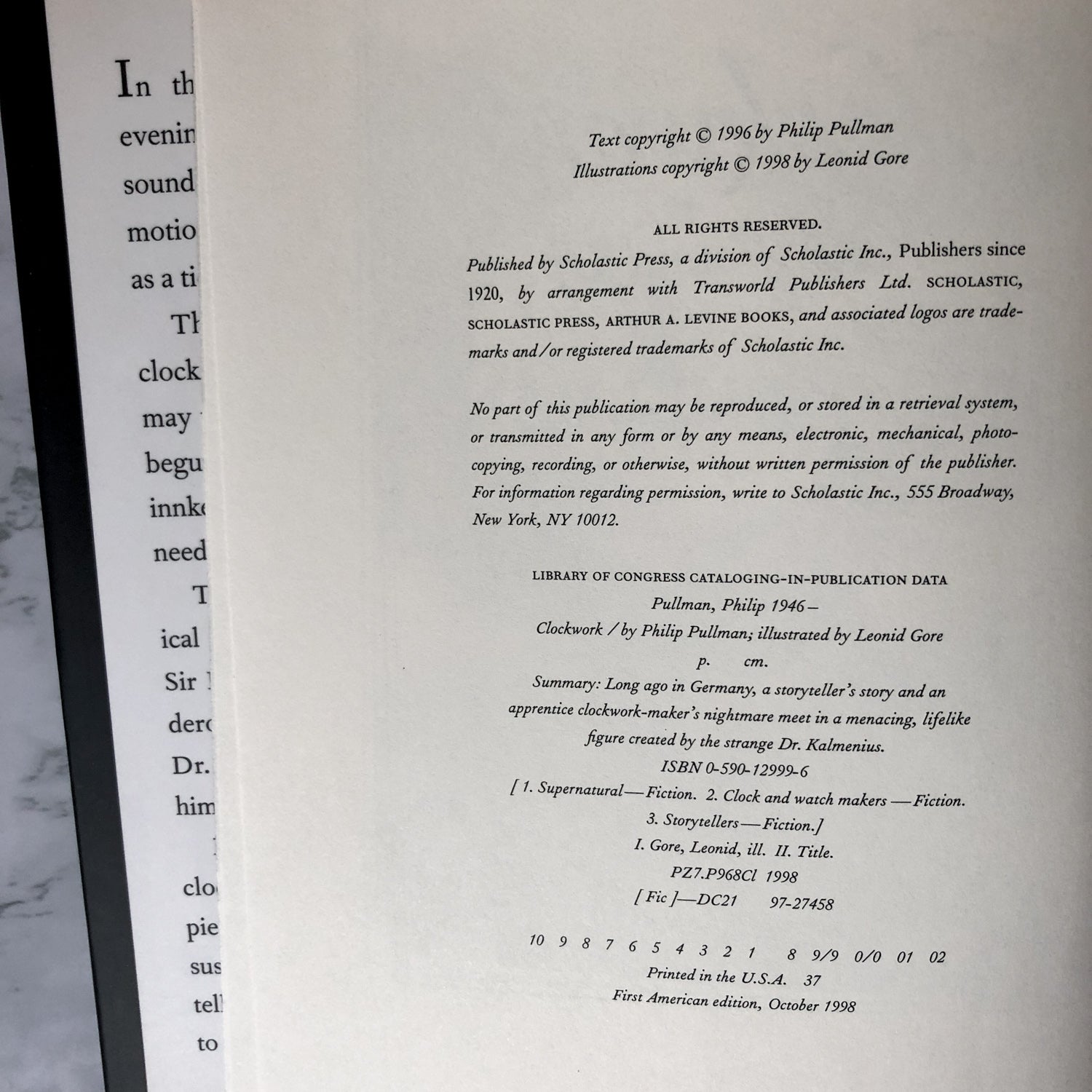 Clockwork by Philip Pullman [FIRST EDITION / FIRST PRINTING] - Bookshop Apocalypse